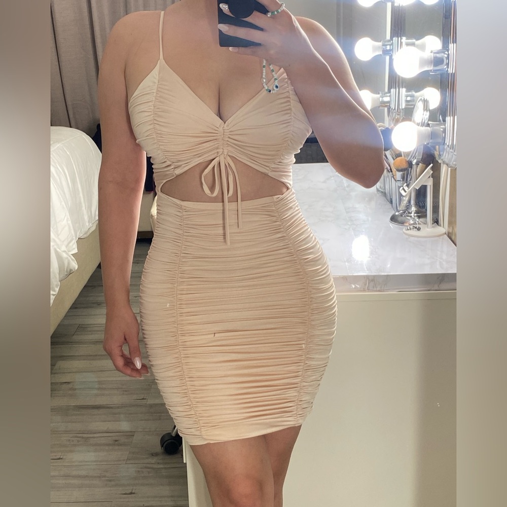 Ivory cut out dress